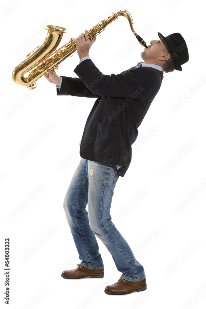 Naklejka premium Saxophonist