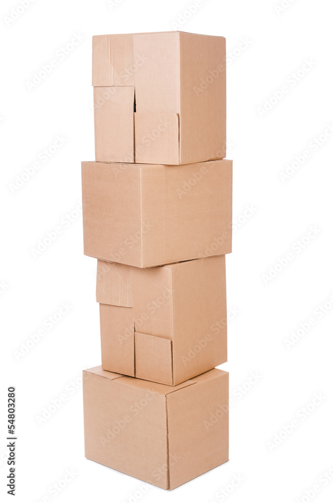 Set of boxes isolated on white Set of boxes isolated on white