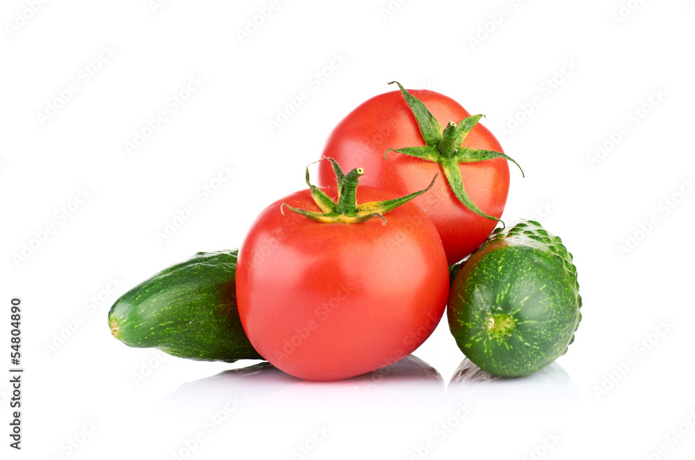 Ripe vegetables isolated on white background Ripe vegetables isolated on white background