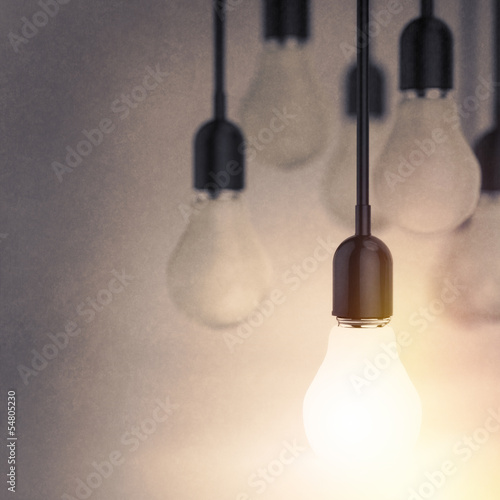 creative idea and leadership light bulb as leadership concept