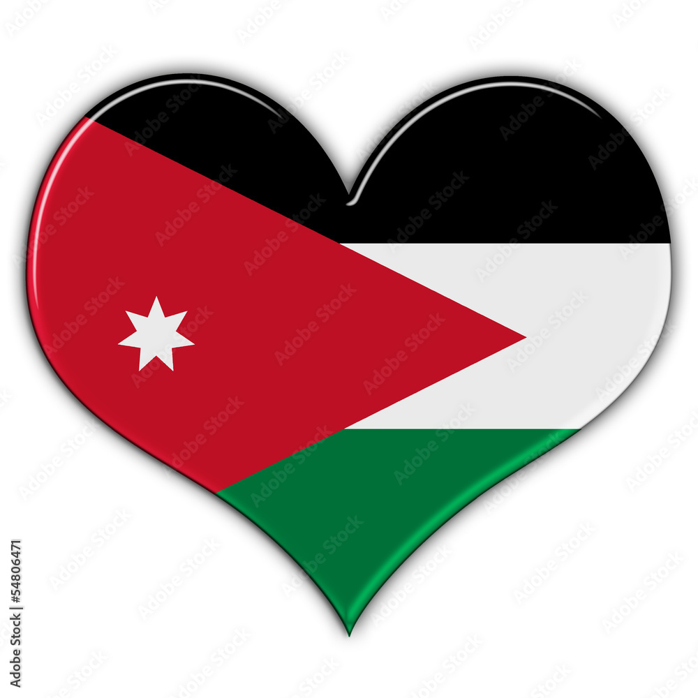 Coração com a bandeira da Jordânia