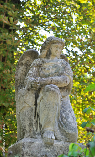 Old statue in Lychakiv Cemetery in Lviv  Ukraine
