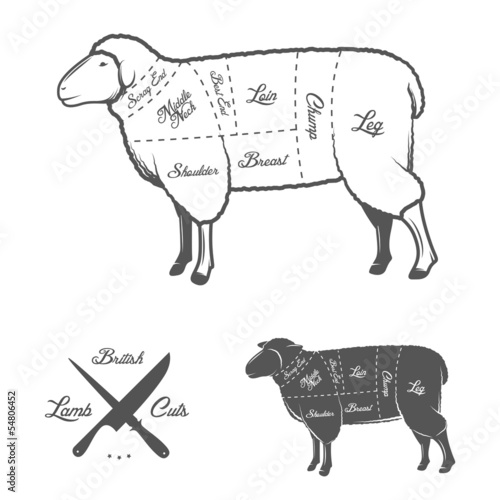British (UK) cuts of lamb or mutton diagram