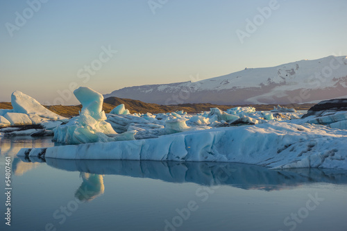 Floating icebergs in Jokulsarlon Glacier Lagoon, Iceland