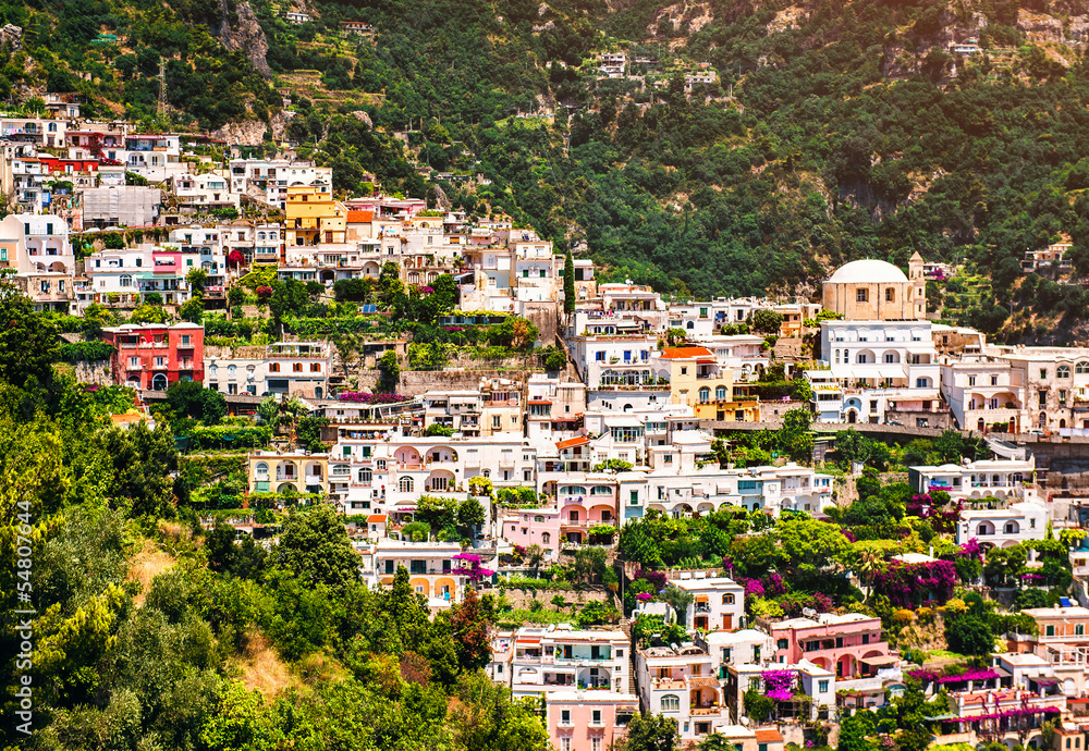Fototapeta premium View of Positano. Positano is a small picturesque town in Italy
