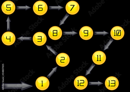 modern scheme with buttons and arrows