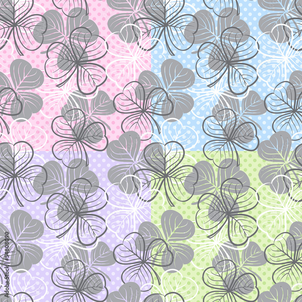 Seamless pattern with clover