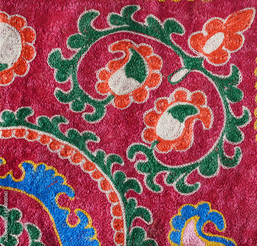 Photos Part of traditional uzbek embroidery pattern