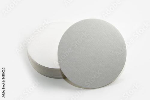 Set of new round paper coasters