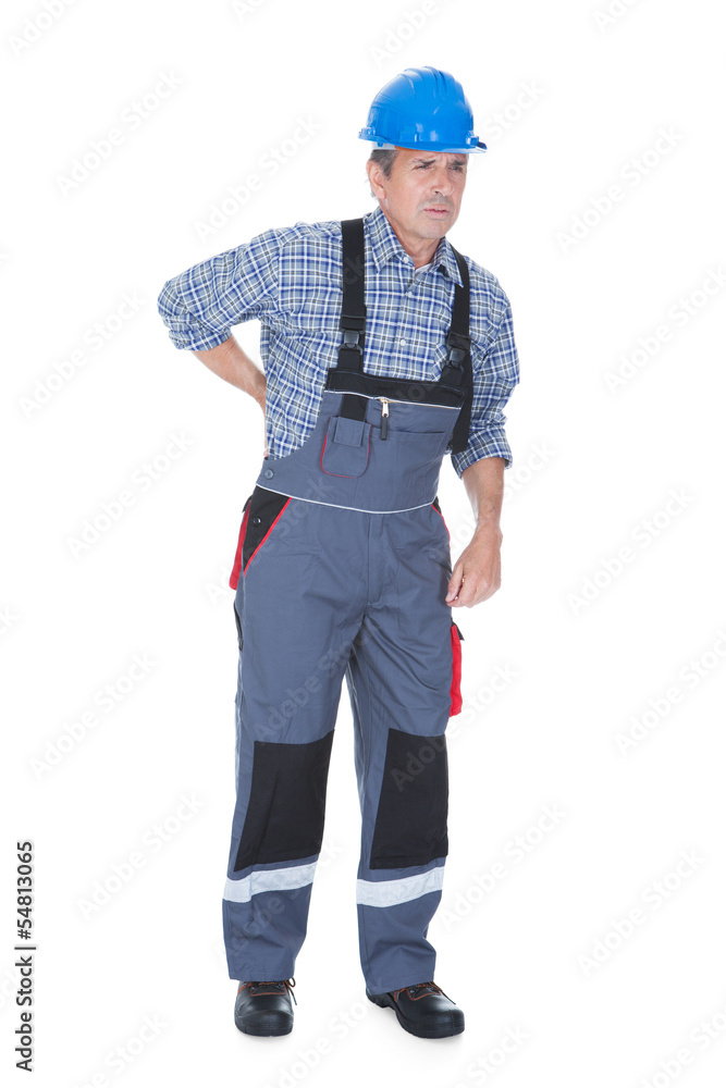 Portrait Of A Worker Having Back Pain Portrait Of A Worker Having Back Pain