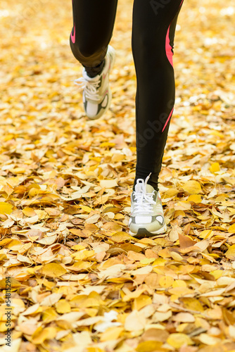 Runner on autumn season