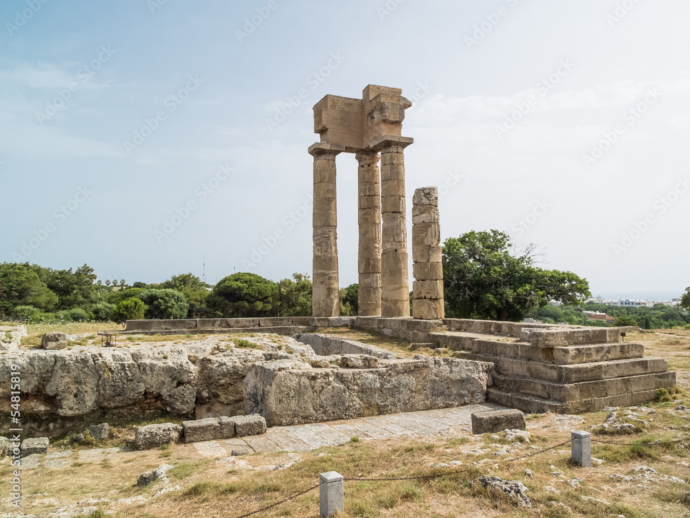 acropolis at monte smith hill in Rhodes, Greece