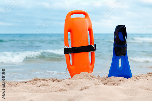 Life-saving equipment on beach