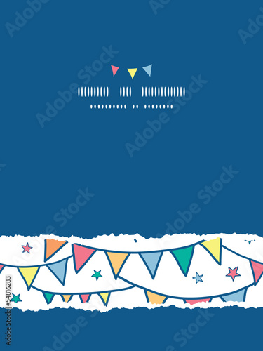 Vector colorful doodle bunting flags vertical torn seamless
