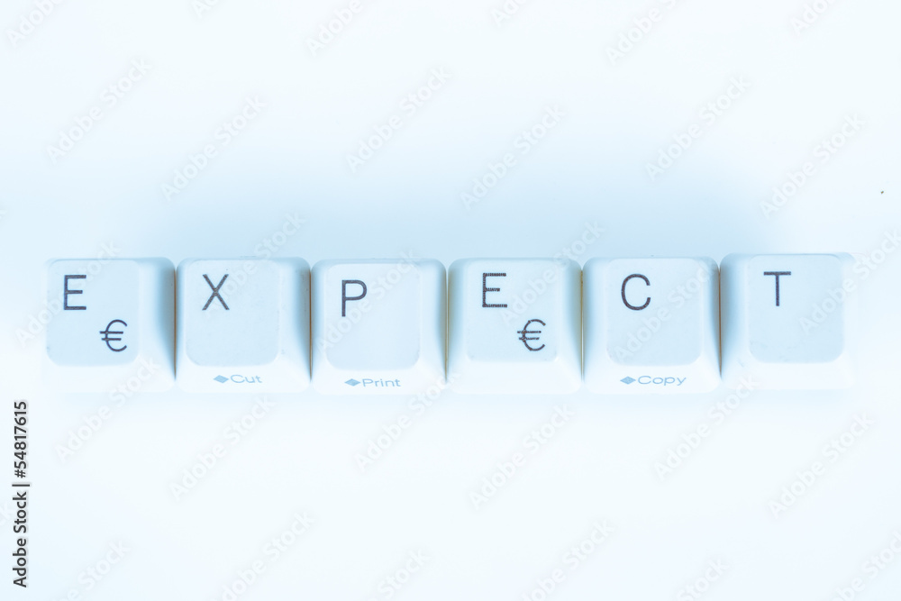 Expect word written with computer buttons Expect word written with computer buttons
