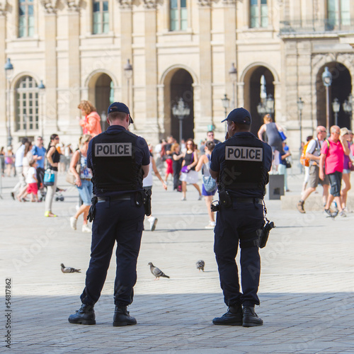PARIS, FRANCE - July 28 2013: French police control the street a