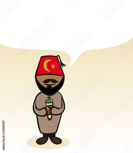 Turkish cartoon person social bubble