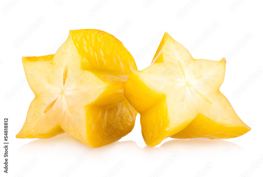 ripe star fruit isolated on white background ripe star fruit isolated on white background