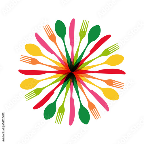 Cutlery circle shape illustration