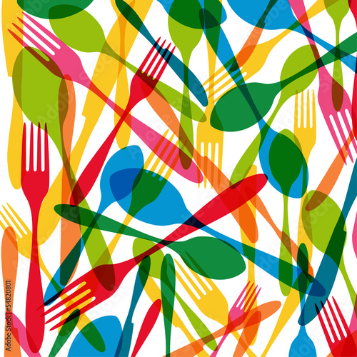 Cutlery seamless pattern illustration