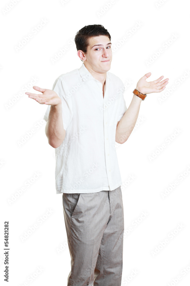 man gesturing do not know man gesturing do not know