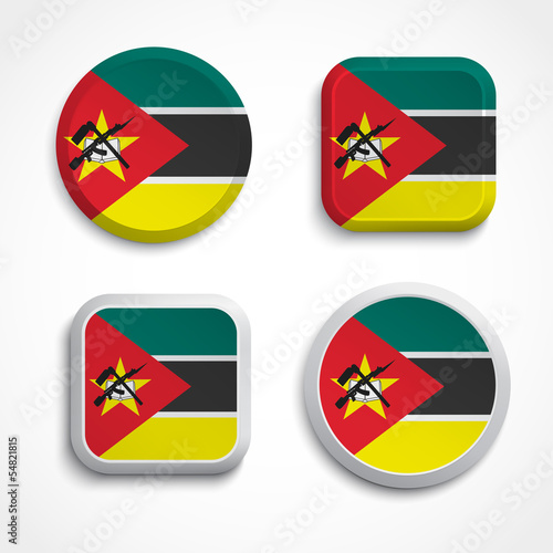 Free Download Mozambique flag buttons - GFXLoad