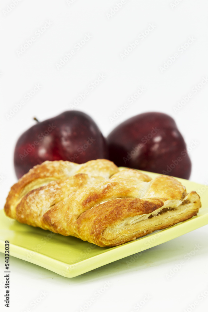 Flakey apple strudel in vertical image Flakey apple strudel in vertical image