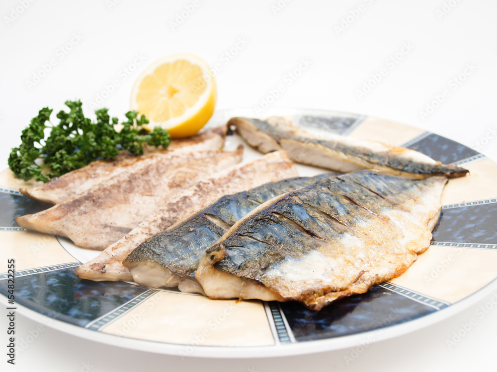 Fried mackerel filet