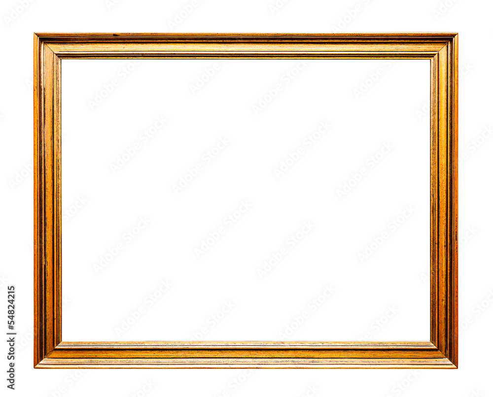 Golden Old Frame, Horizontal, Isolated on White Golden Old Frame, Horizontal, Isolated on White
