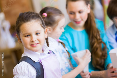 Children drawing and painting