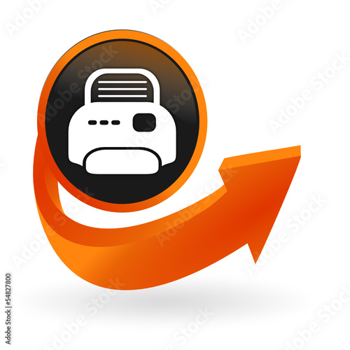 imprimante sur web bouton flèche orange
