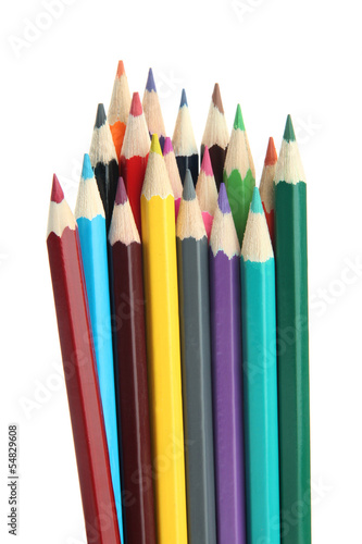 Colour pencils isolated on white