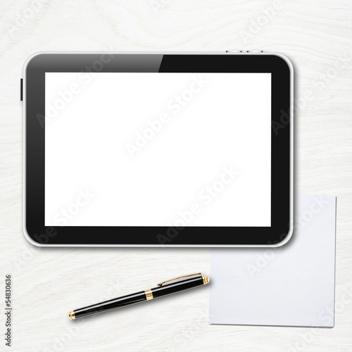 Workplace with digital tablet computer
