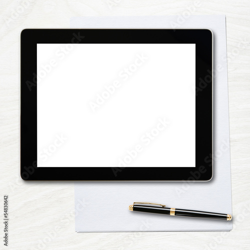 Workplace with digital tablet computer