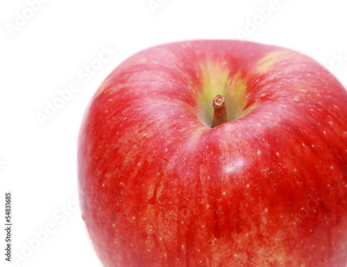 part of red apple in white background