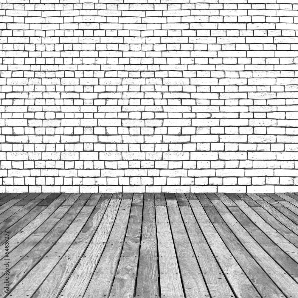 Wooden and brick background