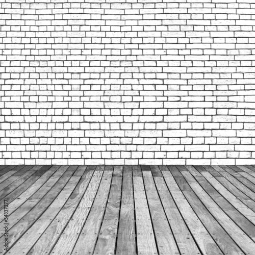 Wooden and brick background