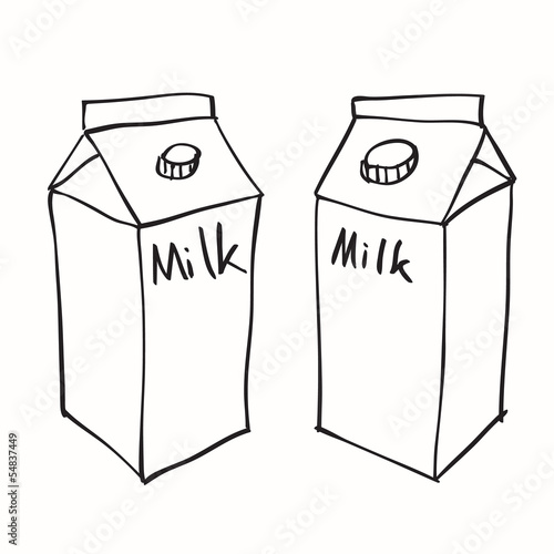 Hand drawn milk box
