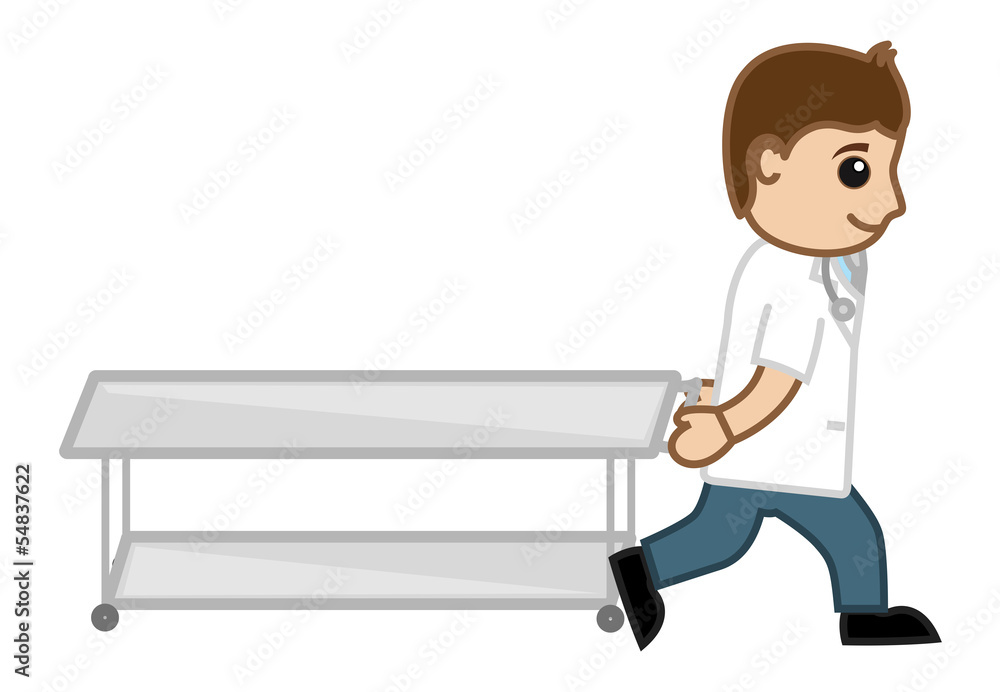 Pulling Stretcher - Doctor & Medical Character Concept Pulling Stretcher - Doctor & Medical Character Concept