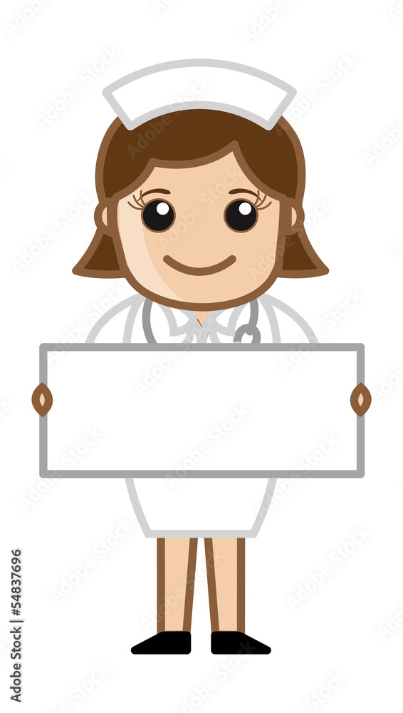 Nurse with Blank Banner - Doctor & Medical Character Concept Nurse with Blank Banner - Doctor & Medical Character Concept