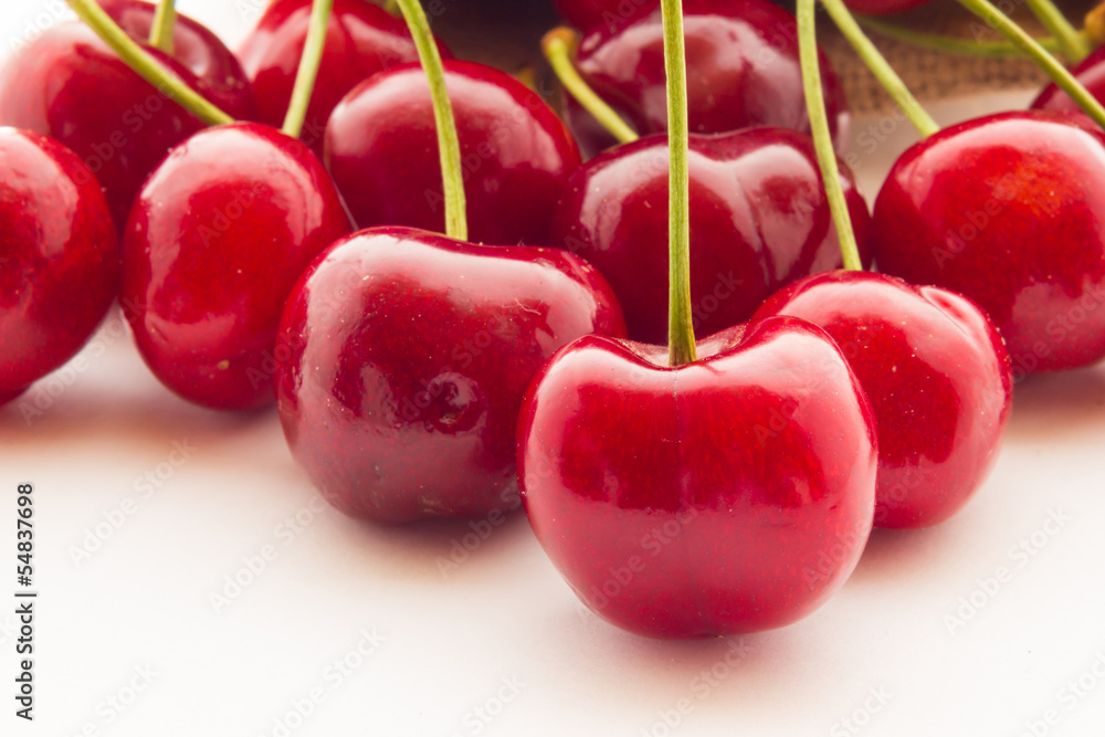 Ripe red cherry berries Ripe red cherry berries