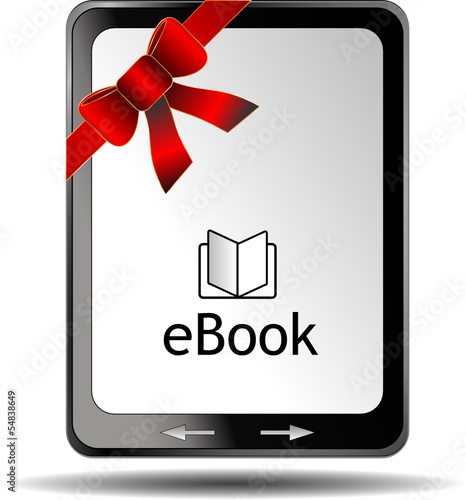 eBook Reader mit roter Schleife