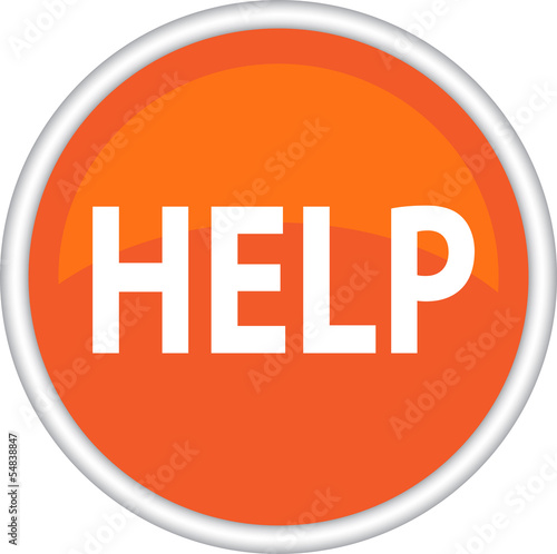 Круглый векторный знак с надписью HELP