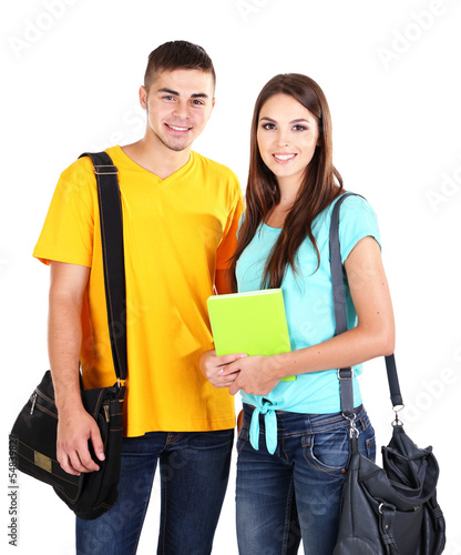 Two happy beautiful young p...