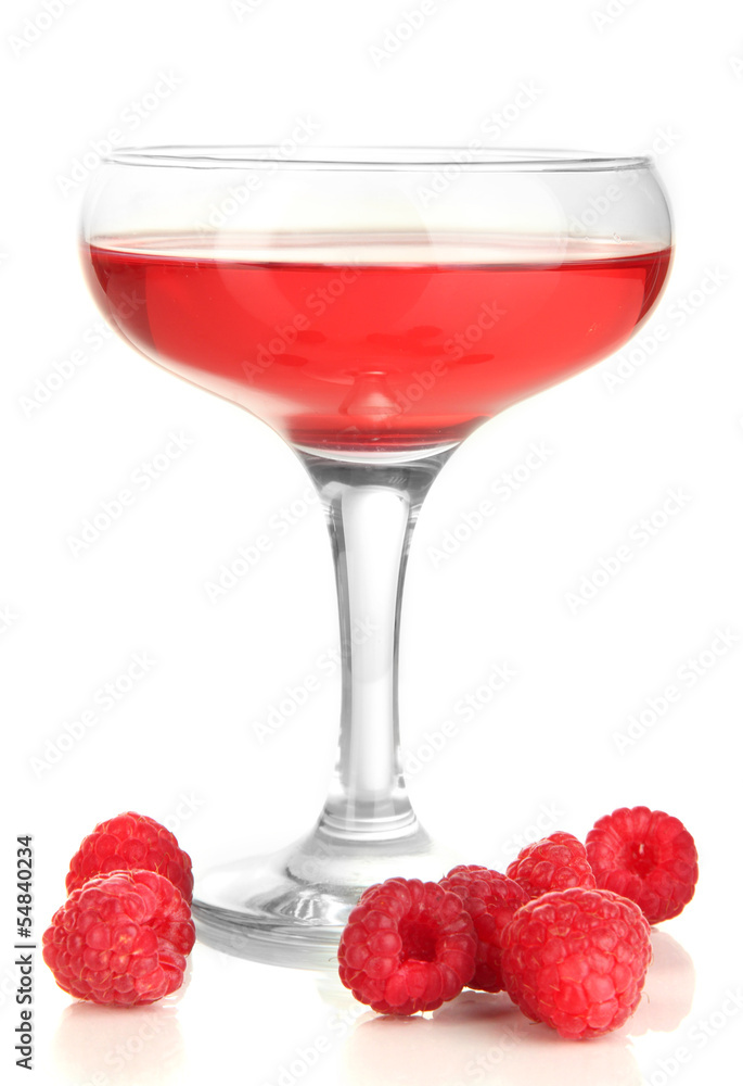 Jelly with fresh berries isolated on white Jelly with fresh berries isolated on white