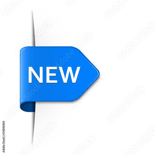 New blue sticker with drop shadow