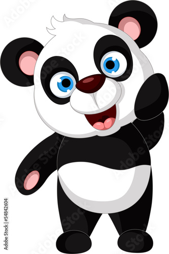 Fototapeta Naklejka Na Ścianę i Meble -  cute panda cartoon posing