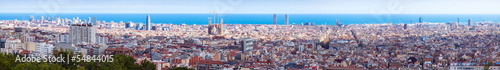 Photography Top view of historic district at Barcelona