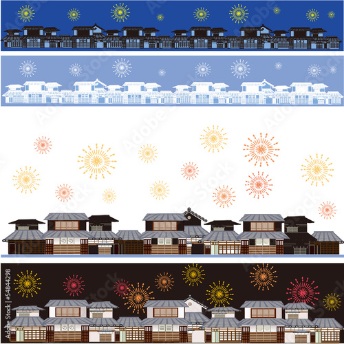 花火の街並み　fireworks in the city