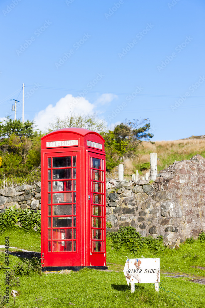 telephone booth, Clashnessie, Highlands, Scotland telephone booth, Clashnessie, Highlands, Scotland